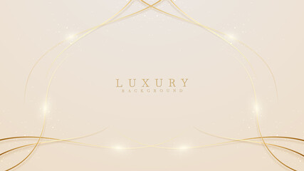 Luxury light brown pastel abstract background with golden lines sparkle. Illustration from vector about modern template design for a sweet and elegant feeling.