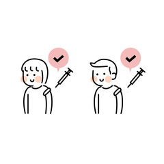 予防接種を受けるこどもたちイラスト素材
