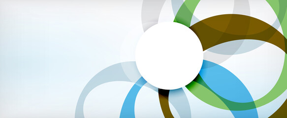 Obraz premium Ring geometric shapes, o letter repetition wallpaper. Abstract background for business or technology presentations, internet posters or web brochure covers