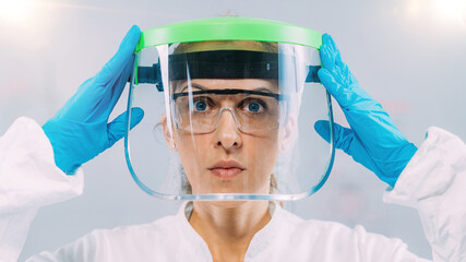 Laboratory Safety Equipment. Protective Face Shield.