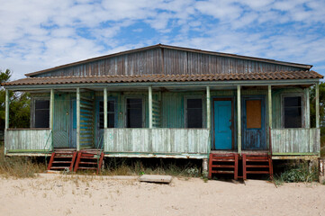 Fototapeta na wymiar Old wooden beach house.