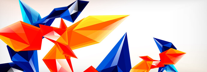Fototapeta premium Vector 3d triangles and pyramids abstract background for business or technology presentations, internet posters or web brochure covers