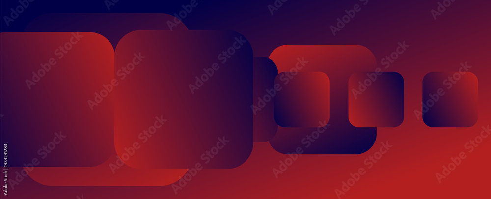 Poster Square shapes composition geometric abstract background. 3D shadow effects and fluid gradients. Modern overlapping forms