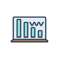 Color illustration icon for data wave