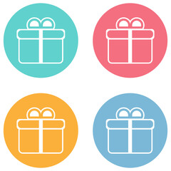 Gift box icon, gift boxes icons set. Vector illustration.