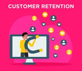 Customer Retention, Customer Loyalty flat concept