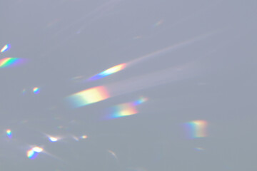 Blurred rainbow light refraction texture overlay effect for photo and mockups. Organic drop...