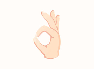 Ok hand icon. Hand gesture emoji vector illustration.
