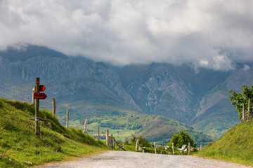 Hiking route that passes through the town of Asiego towards Benia de Onis, Picos de Euorpa