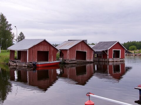 old Fiskeboat housees, North of Sweden