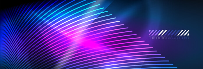 Neon dynamic beams vector abstract wallpaper background. Wallpaper background, design templates for business or technology presentations, internet posters or web brochure covers