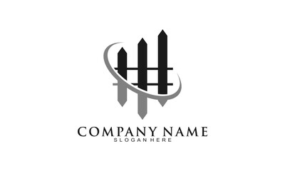 Fence creative icon logo