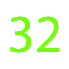 32 NUMBER SIMPLE CLIP ART VECTOR ILLUSTRATION