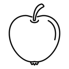 Eco apple icon, outline style