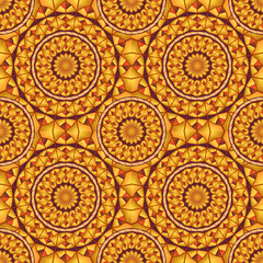 Golden mandalas pattern