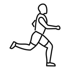 Running sportsman icon, outline style