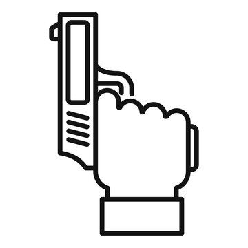 hand holding black pistol outline clip art preview