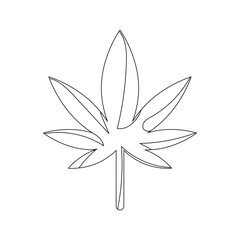 Isolated outline weed on white.