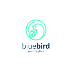 Obraz premium Blue Bird Logo Simple Design