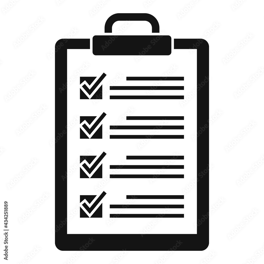 Poster syllabus to do list icon, simple style