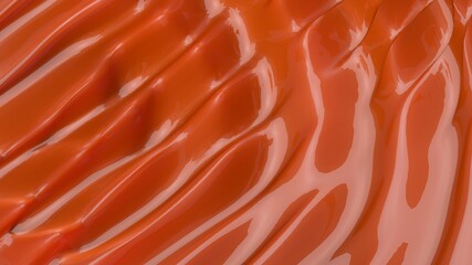 Abstract orange glossy plastic background - 3D rendering illustration
