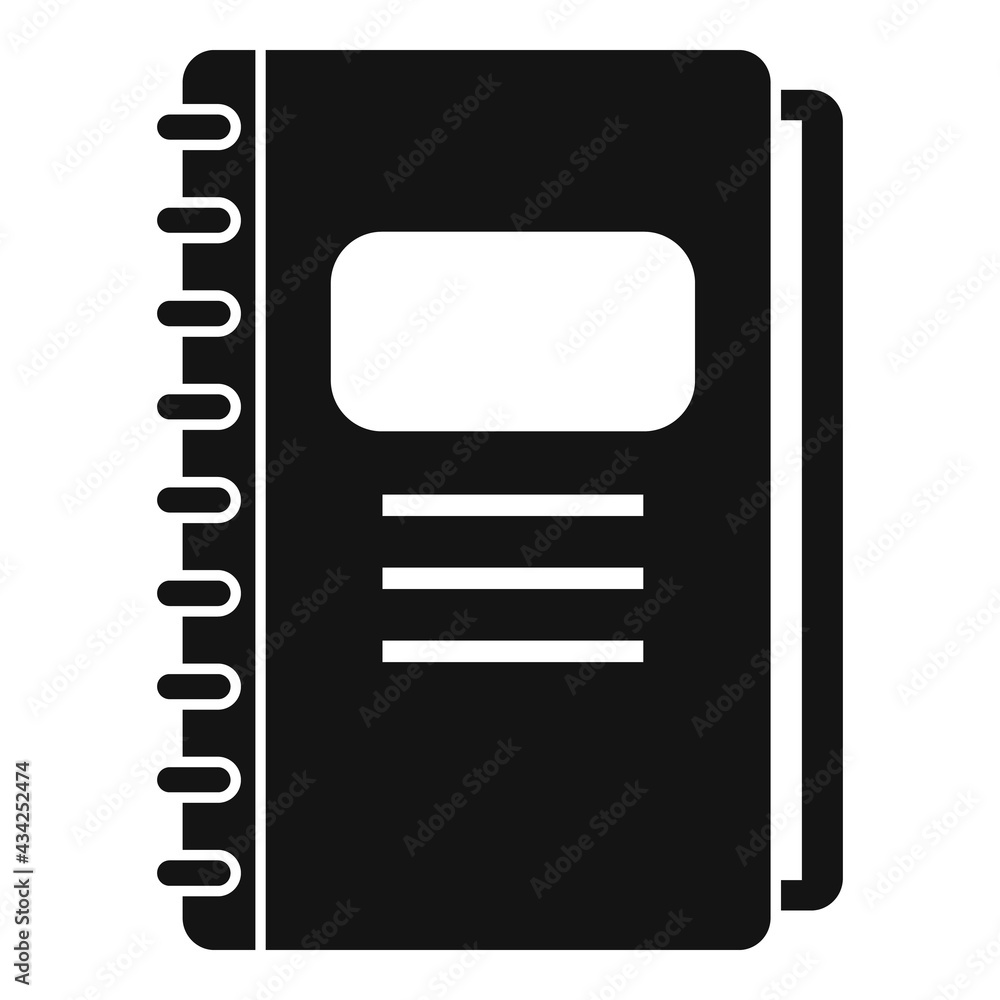 Poster syllabus daily notebook icon, simple style