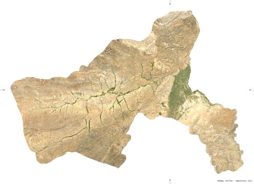 Parwan, Afghanistan - white solid. Sentinel-2 satellite