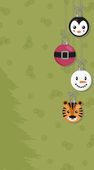Christmas mobile poster template with baubles.