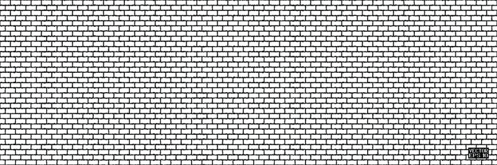 Abstract Black and White Structural Brick Wall. Seamless Geometric Pattern. Solid Stone Surface. Vector Illustration