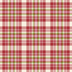 Plaid seamless pattern. Vector background of textile ornament. Flat fabric design.