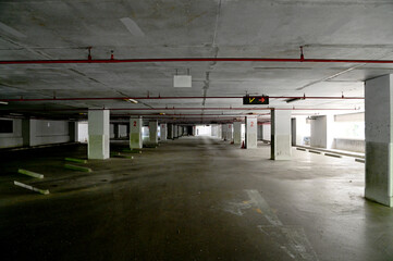 An empty car park inside the parking building at Thailand.