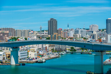 Obraz premium City of Naha City, Okinawa Island, Japan