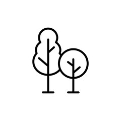 Two trees with a round and elongated crown, icon, vector.