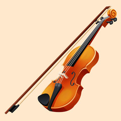 violin and bow instrument music illustration object vector © arunrojk