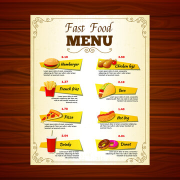 fast food menu 