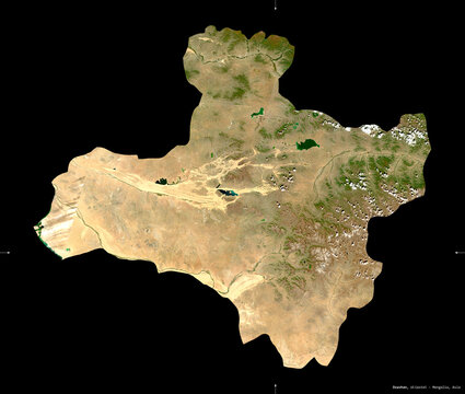 Dzavhan, Mongolia - black solid. Sentinel-2 satellite