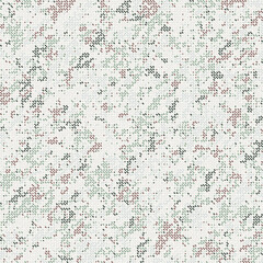 Seamless pattern. Camouflage pattern consisting of small circles and three-sided shapes. Green, brown, beige, pale. Editable.