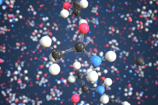 Acetamide molecule, conceptual molecular model. Scientific 3d rendering