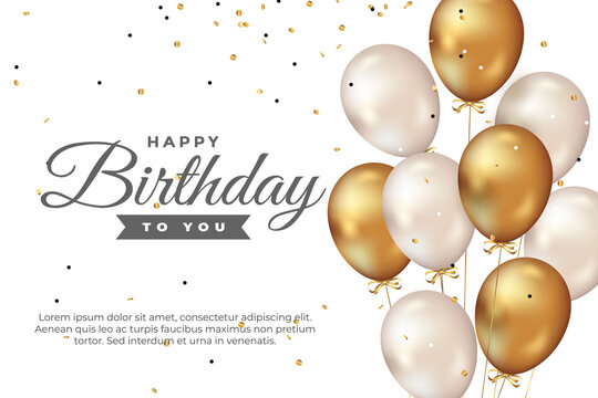 happy birthday greeting template with balloon and