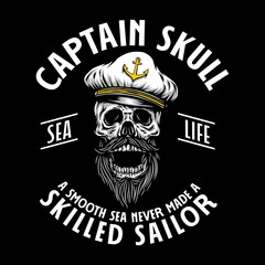 Fototapeta na wymiar Captain Skull graphic Illustration