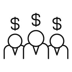 Group allowance icon, outline style