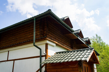 Old vintage house building in the village