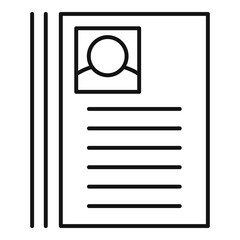 Cv paper icon, outline style