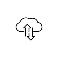 Cloud line icon on white background.