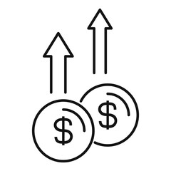 Take money coins icon, outline style
