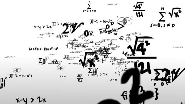 Math Symbols Slying On Screen Background