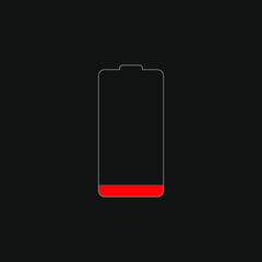 Low battery icon on black background