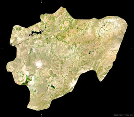 Kayseri, Turkey - black solid. Sentinel-2 satellite
