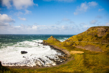 Spring landscape in Giant s Causeway, northern Ireland