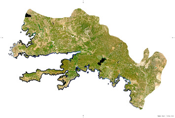 Naklejka premium Mugla, Turkey - white solid. Sentinel-2 satellite